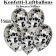 Konfetti-Luftballons 30 cm, Kristall, Transparent mit schwarzem und silbernem Konfetti gefüllt, 5 Stück