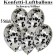 Konfetti-Luftballons 30 cm, Kristall, Transparent mit schwarzem und silbernem Konfetti gefüllt, 5 Stück