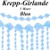 Krepp-Girlande Blau, 3 Meter