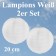 Lampions Weiß, 20 cm, 2er Set