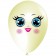 Luftballon Gesicht, Frau mit blauen Augen, elfenbein, 1 Stück