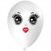 Luftballon Gesicht, Frau mit schwarzen Augen, weiß, 1 Stück