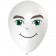 Luftballon Gesicht, Mann mit grünen Augen, weiss, 1 Stück