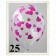 Luftballons 30 cm, Kristall, Transparent mit pinken Herzen, 25 Stück