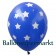 Luftballons zu Silvester und Neujahr, blau mit weissen Sternen