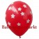 Luftballons zu Silvester und Neujahr, rot mit weissen Sternen