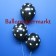 Luftballons zu Silvester und Neujahr, schwarz mit Sternen