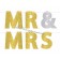 Banner Mr and Mrs, Gold-/Silberglitzer 