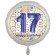 Luftballon aus Folie, Satin Luxe zum 17. Geburtstag, Rundballon weiß, 45 cm