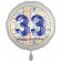 Luftballon aus Folie, Satin Luxe zum 33. Geburtstag, Rundballon weiß, 45 cm