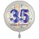 Luftballon aus Folie, Satin Luxe zum 35. Geburtstag, Rundballon weiß, 45 cm