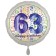 Luftballon aus Folie, Satin Luxe zum 63. Geburtstag, Rundballon weiß, 45 cm
