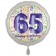 Luftballon aus Folie, Satin Luxe zum 65. Geburtstag, Rundballon weiß, 45 cm