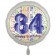 Luftballon aus Folie, Satin Luxe zum 84. Geburtstag, Rundballon weiß, 45 cm