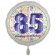 Luftballon aus Folie, Satin Luxe zum 85. Geburtstag, Rundballon weiß, 45 cm