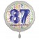 Luftballon aus Folie, Satin Luxe zum 87. Geburtstag, Rundballon weiß, 45 cm