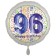 Luftballon aus Folie, Satin Luxe zum 96. Geburtstag, Rundballon weiß, 45 cm