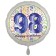 Luftballon aus Folie, Satin Luxe zum 98. Geburtstag, Rundballon weiß, 45 cm