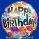 Geburtstags-Luftballon, Happy Birthday Balloons, Holografischer Ballon mit Helium