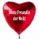 Beste Freundin der Welt! Luftballon in Herzform aus Folie mit Helium