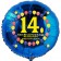 Luftballon aus Folie zum 14. Geburtstag, blauer Rundballon, Balloons, Herzlichen Glückwunsch, inklusive Ballongas