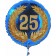 Luftballon aus Folie mit Ballongas, Zahl 25 im Lorbeerkranz, zum 25. Geburtstag, Jubiläum oder Jahrestag