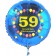 Luftballon aus Folie zum 59. Geburtstag, blauer Rundballon, Zahl 59, Balloons, Herzlichen Glückwunsch, inklusive Ballongas