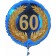 Luftballon aus Folie mit Ballongas, Zahl 60 im Lorbeerkranz, zum 60. Geburtstag, Jubiläum oder Jahrestag