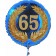 Luftballon aus Folie mit Ballongas, Zahl 65 im Lorbeerkranz, zum 65. Geburtstag, Jubiläum oder Jahrestag