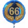 Luftballon aus Folie mit Ballongas, Zahl 66 im Lorbeerkranz, zum 66. Geburtstag, Jubiläum oder Jahrestag