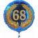 Luftballon aus Folie mit Ballongas, Zahl 68 im Lorbeerkranz, zum 68. Geburtstag, Jubiläum oder Jahrestag