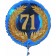 Luftballon aus Folie mit Ballongas, Zahl 71 im Lorbeerkranz, zum 71. Geburtstag, Jubiläum oder Jahrestag