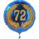 Luftballon aus Folie mit Ballongas, Zahl 72 im Lorbeerkranz, zum 72. Geburtstag, Jubiläum oder Jahrestag