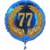 Luftballon aus Folie mit Ballongas, Zahl 77 im Lorbeerkranz, zum 77. Geburtstag, Jubiläum oder Jahrestag