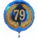 Luftballon aus Folie mit Ballongas, Zahl 79 im Lorbeerkranz, zum 79. Geburtstag, Jubiläum oder Jahrestag