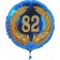 Luftballon aus Folie mit Ballongas, Zahl 82 im Lorbeerkranz, zum 82. Geburtstag, Jubiläum oder Jahrestag