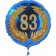 Luftballon aus Folie mit Ballongas, Zahl 83 im Lorbeerkranz, zum 83. Geburtstag, Jubiläum oder Jahrestag