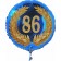Luftballon aus Folie mit Ballongas, Zahl 86 im Lorbeerkranz, zum 86. Geburtstag, Jubiläum oder Jahrestag