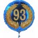 Luftballon aus Folie mit Ballongas, Zahl 93 im Lorbeerkranz, zum 93. Geburtstag, Jubiläum oder Jahrestag