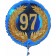 Luftballon aus Folie mit Ballongas, Zahl 97 im Lorbeerkranz, zum 97. Geburtstag, Jubiläum oder Jahrestag