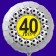 Luftballon aus Folie zum 40. Geburtstag, weisser Rundballon, Fußball, inklusive Ballongas
