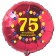 Luftballon aus Folie zum 75. Geburtstag, Herzlichen Glückwunsch Ballons 75, rot, ohne Ballongas