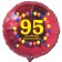 Luftballon aus Folie zum 95. Geburtstag, roter Rundballon, Balloons, Herzlichen Glückwunsch, inklusive Ballongas