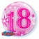 Luftballon Bubble zum 18. Geburtstag, Pink ohne Helium/Ballongas