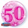 Bubble Luftballon Pink zum 50. Geburtstag, mit Helium