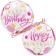 Bubble-Ballon Happy Birthday Pink & Gold Dots mit Helium