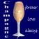 Luftballon zur Hochzeit aus Folie, Champagnerglas, Forever Love always