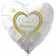 Luftballon zur Hochzeit, Wedding Wishes, Herzballon in Weiß