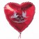 Luftballon zur Hochzeit, Herzluftballon in Rot, Alles Gute zur Hochzeit mit Hochzeitstauben und Ringen