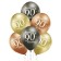 Luftballons Happy 90th Birthday, Latexballons 12", Chromefarben Gold, Anthrazit